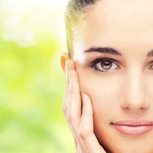 a close-up of a woman's face