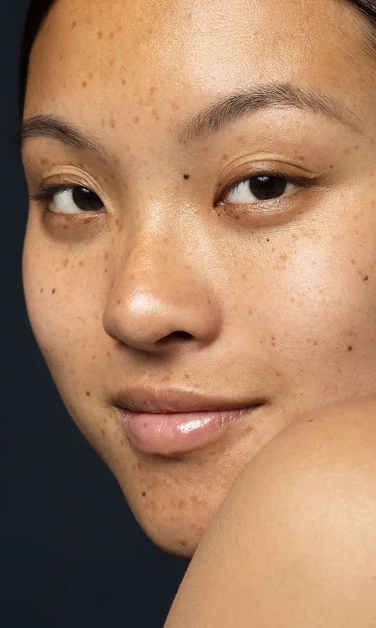 a close up of a woman's face