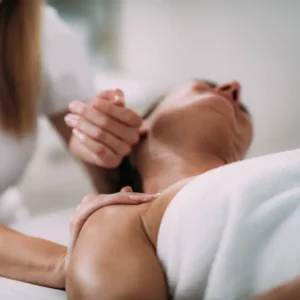 a woman receiving a massage